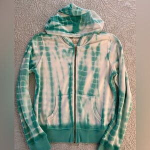 Victorias Secret Plush & Lush Zip Up Terry Cloth Tie Dyed Hoodie Size Large